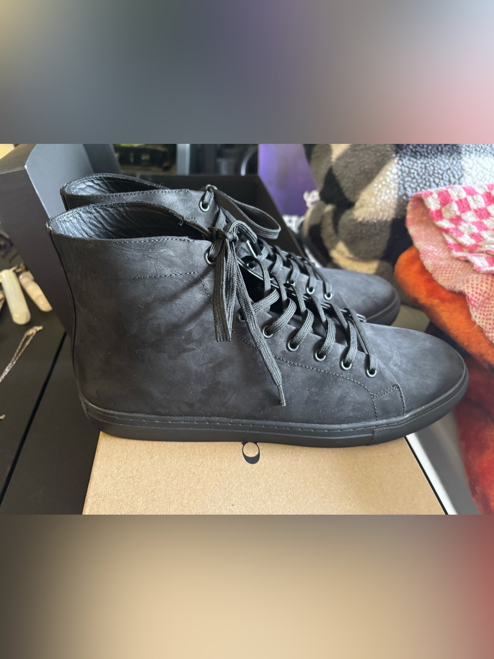 Thursday Boot Company Black High-Top Leather Sneakers